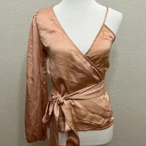 Forever 21 Peach One Shoulder Blouse